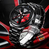Rotating Wheel Dial Watch for Men New Fashion Stainless Steel Car Wheel Watch for Boys Premium Quality Watch for Gents Elegant Watch for Gift