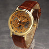 Brown Leather Skeleton Watche for Men | Leather Strap Skeleton Watch for Men | Best Skeleton Watch for Men and Boys